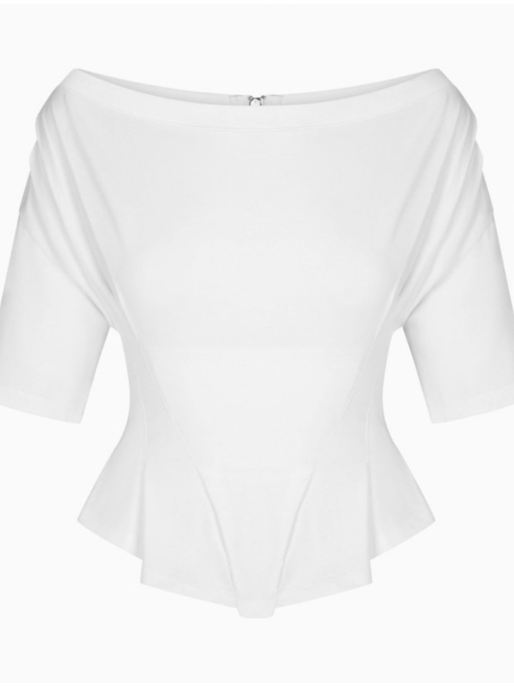 KHY OFF THE SHOULDER
PLEATED SHIRT CINCHING TEE